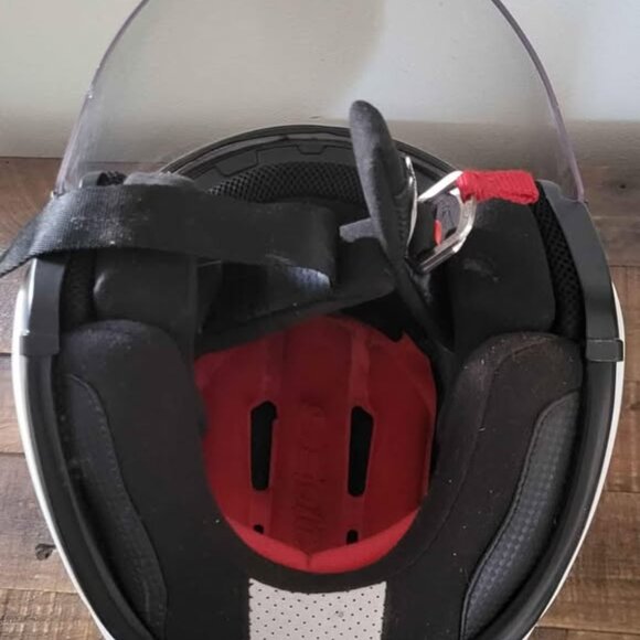 3/4 Sedici Motorcycle Helmet White Adjustable Clear and Tinted Shields with Bag - Picture 7 of 9